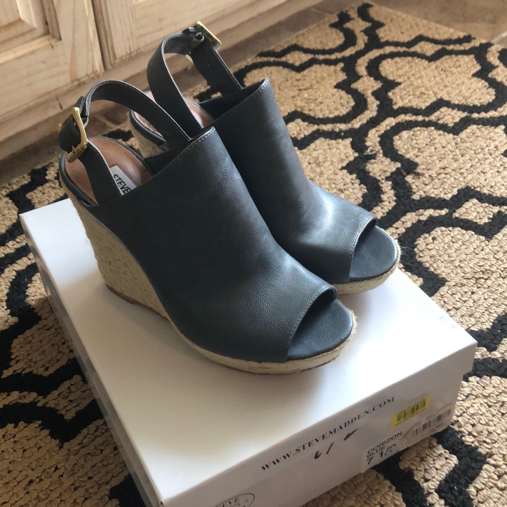 Steve Madden Corizon Slate Blue Espadrilles Wedge